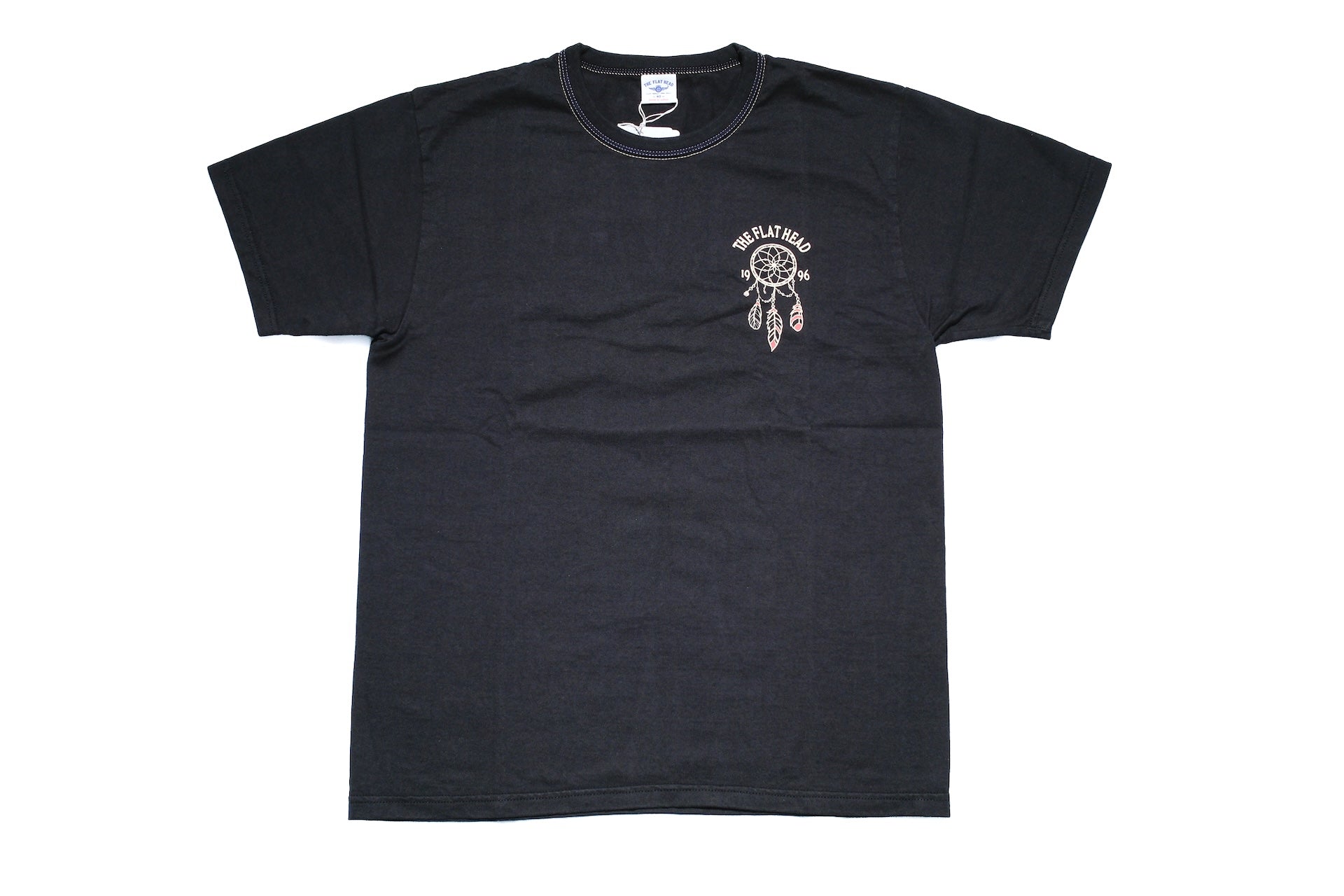 The Flat Head 9oz "Native American" Loopwheeled Tee (Solid Black)