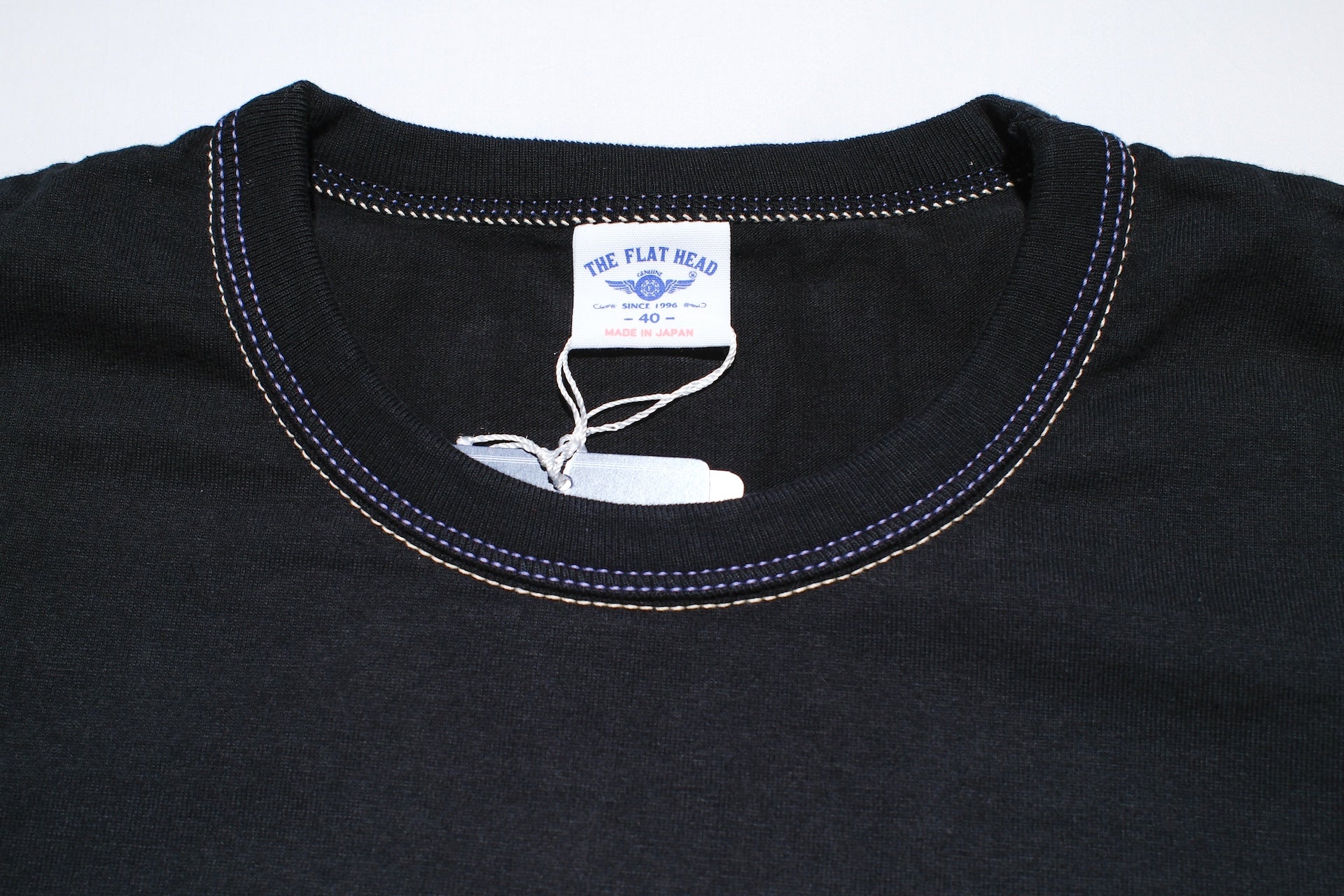 The Flat Head 9oz "Native American" Loopwheeled Tee (Solid Black)