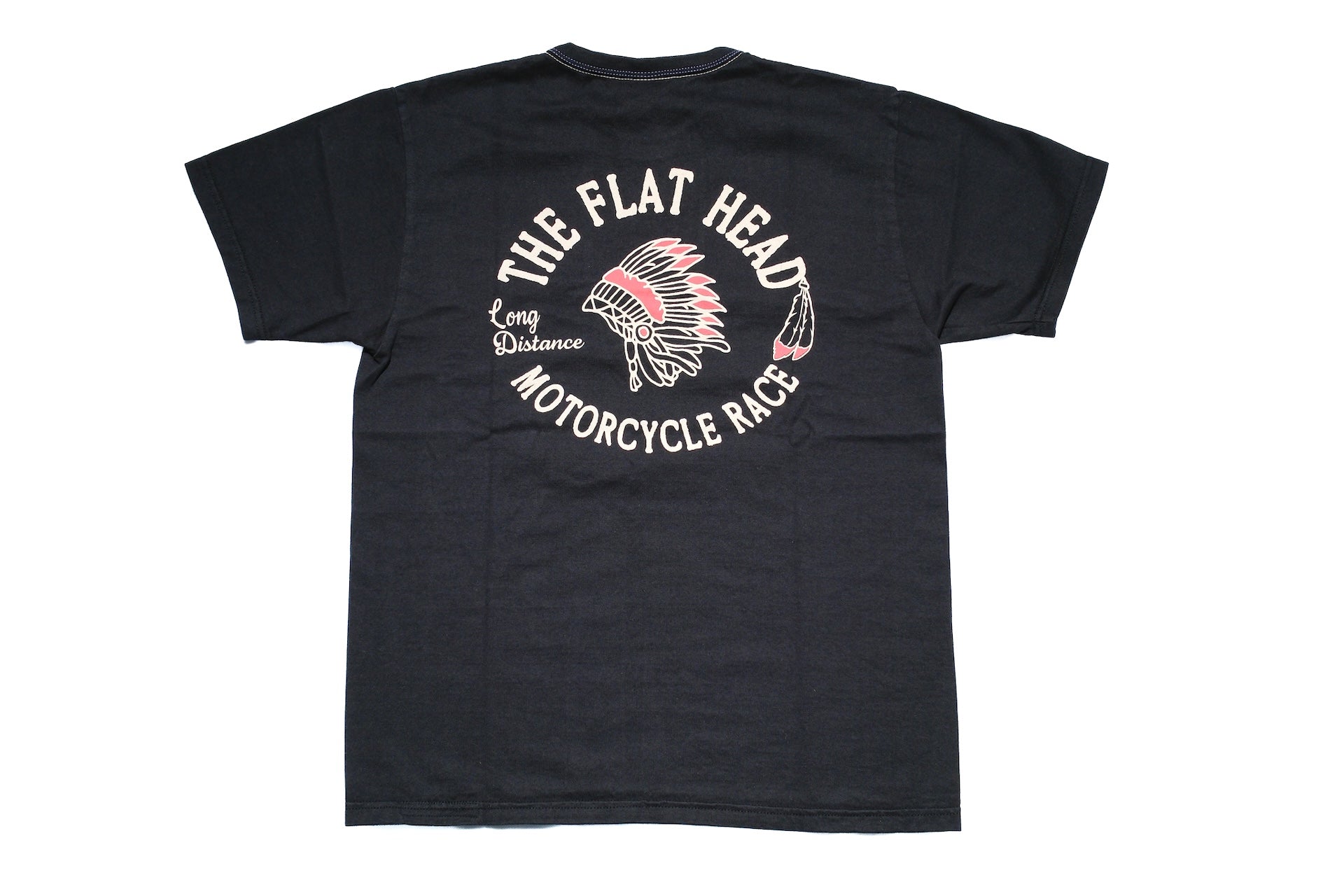 The Flat Head 9oz "Native American" Loopwheeled Tee (Solid Black)