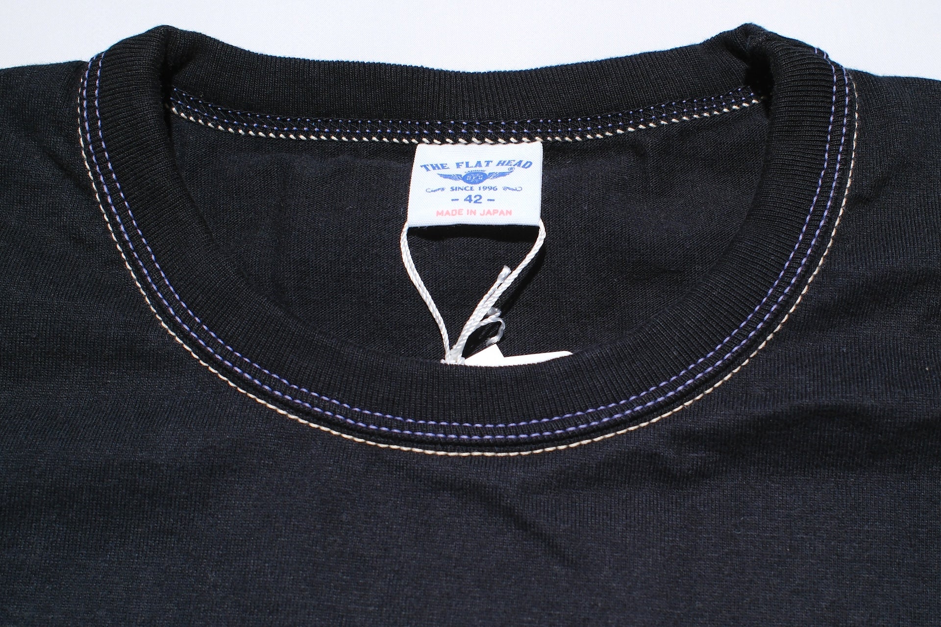 The Flat Head 9oz "Mountain Fuji" Loopwheeled Tee (Black)