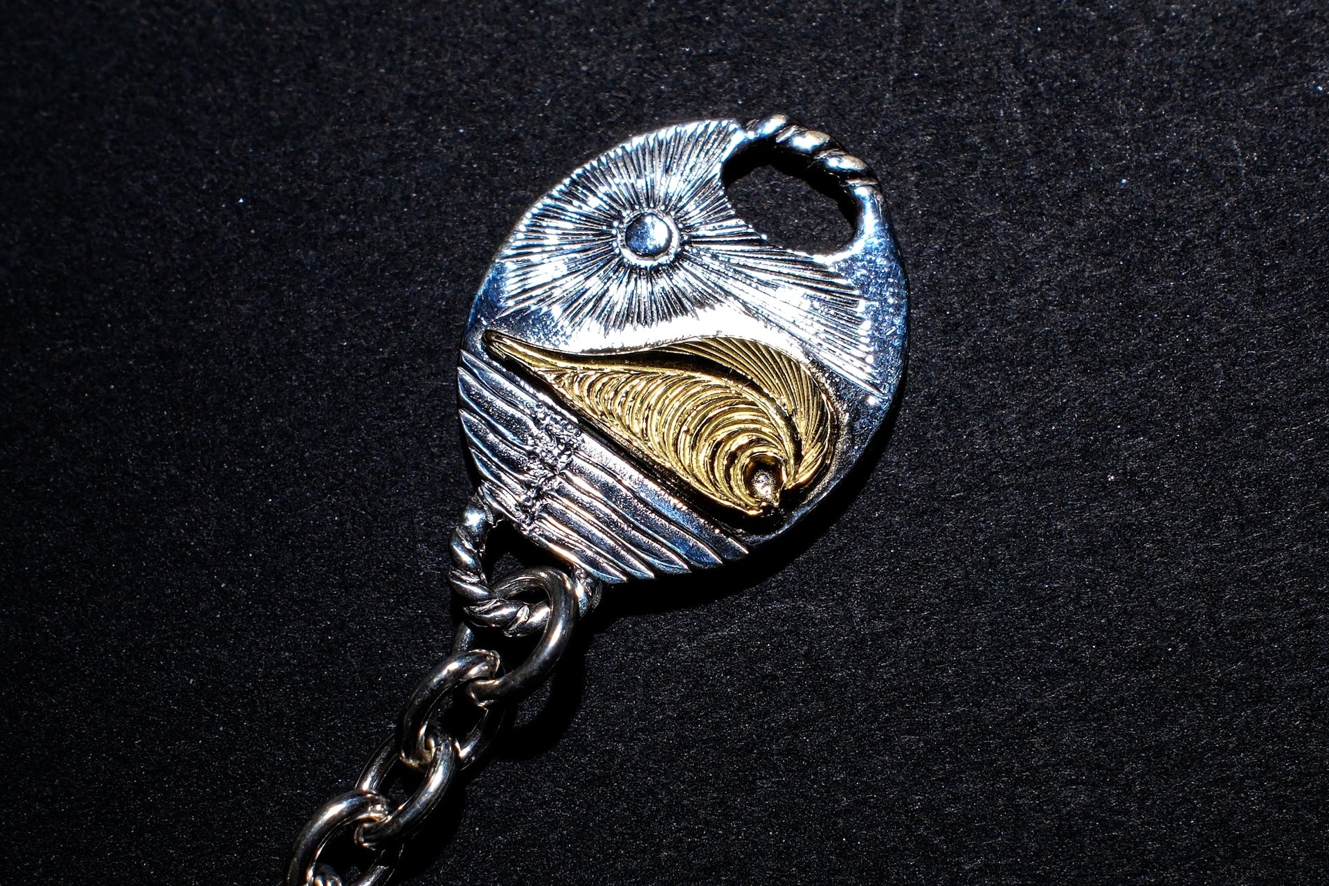 The One OCEAN "Round Azuki" Silver Chain with “Ocean Life” Pendant Hook (Large)