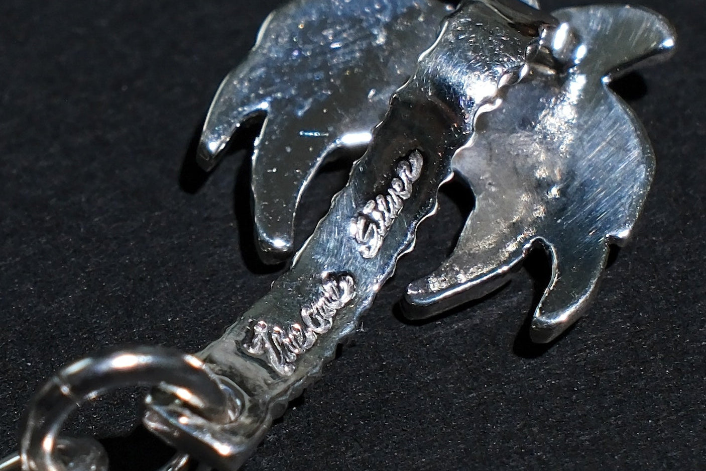 The One OCEAN "Palm Tree" Silver Chain Bracelet (Size Large)