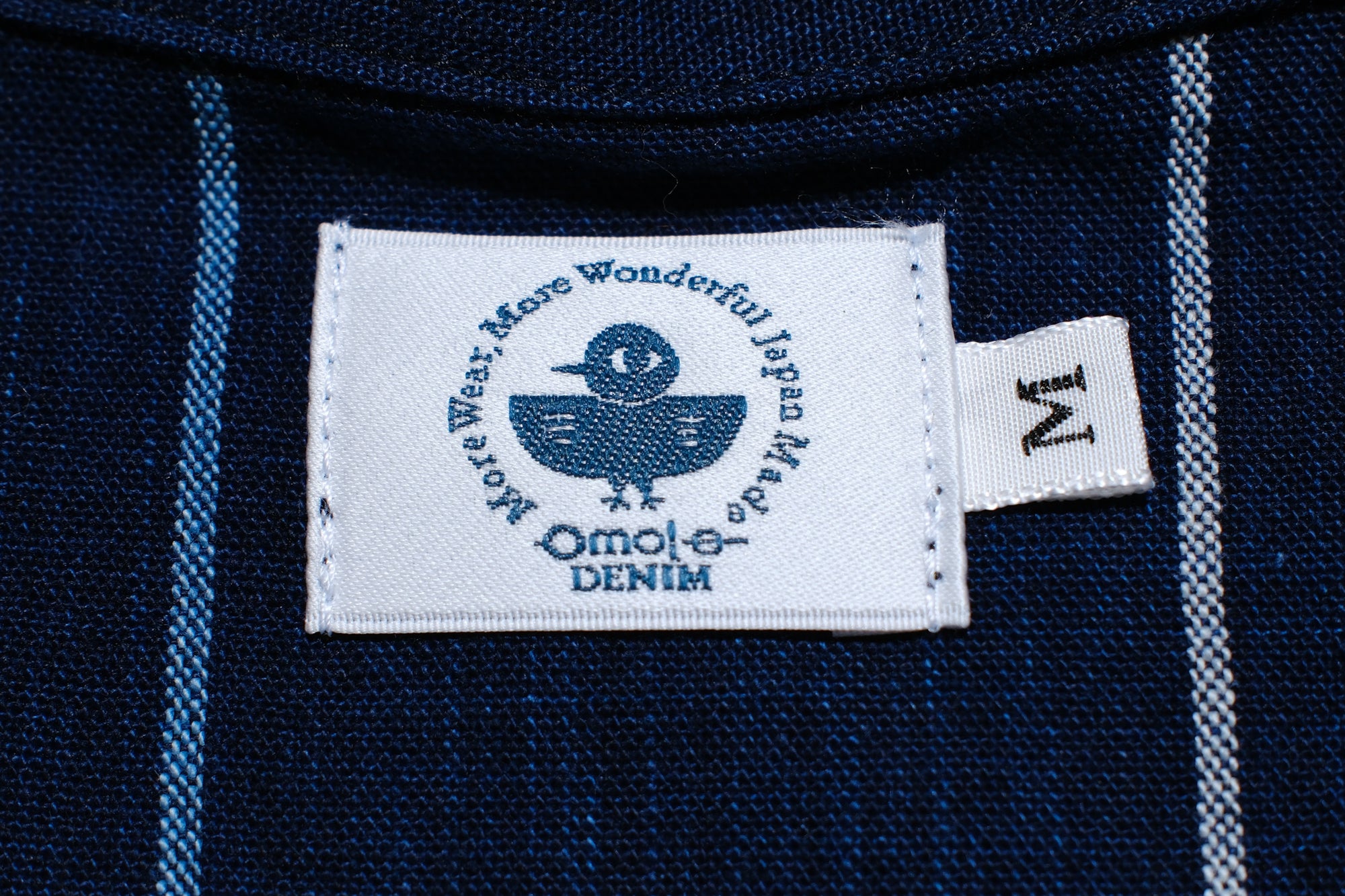 Omoto Denim 8oz Natural Indigo Dyed “Matsusaka-Jima” Open Collar Shirt