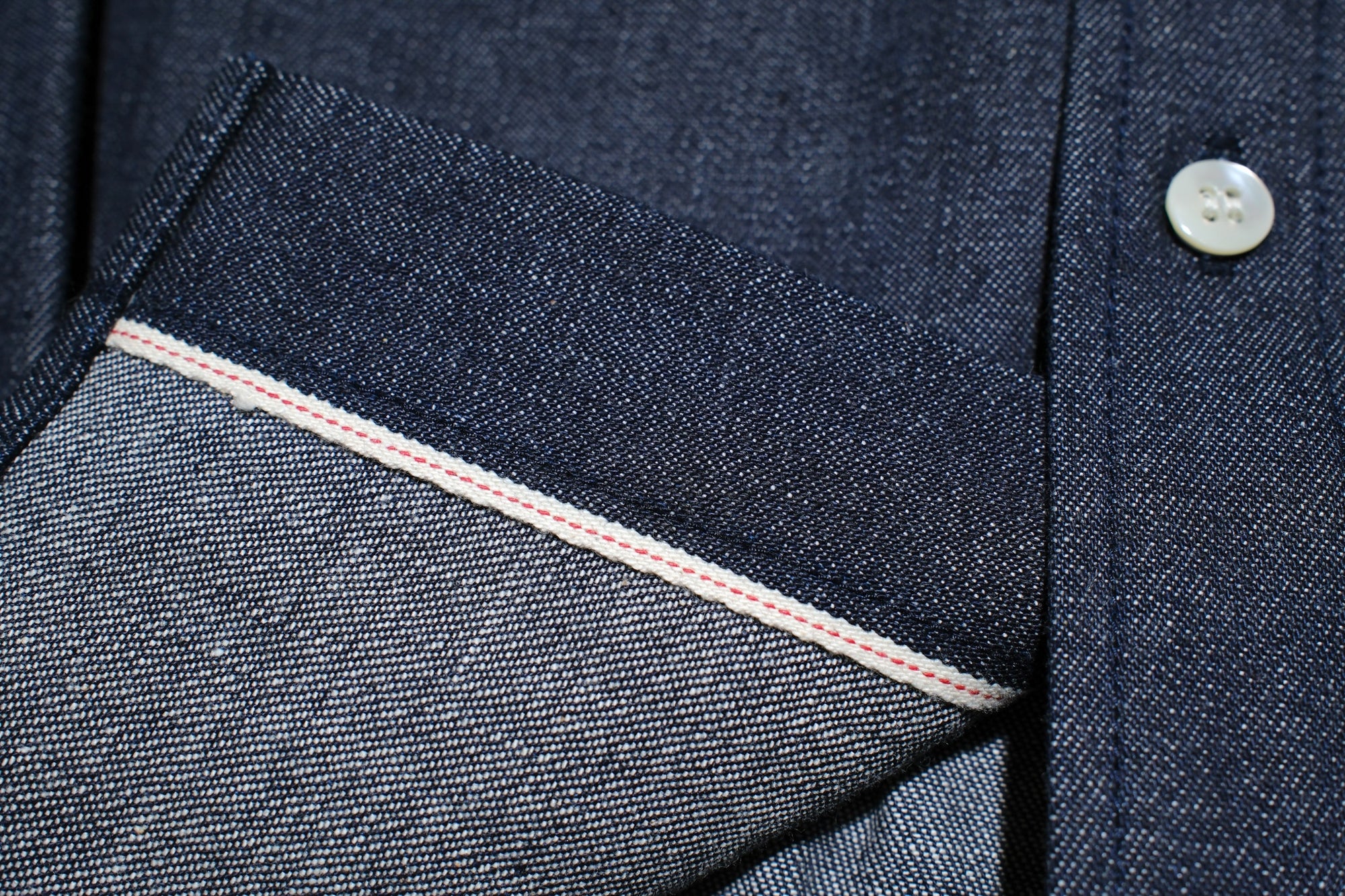 Unique Garment 12oz Selvage Denim 'Gatsby' Oxford Shirt (Grand Indigo)