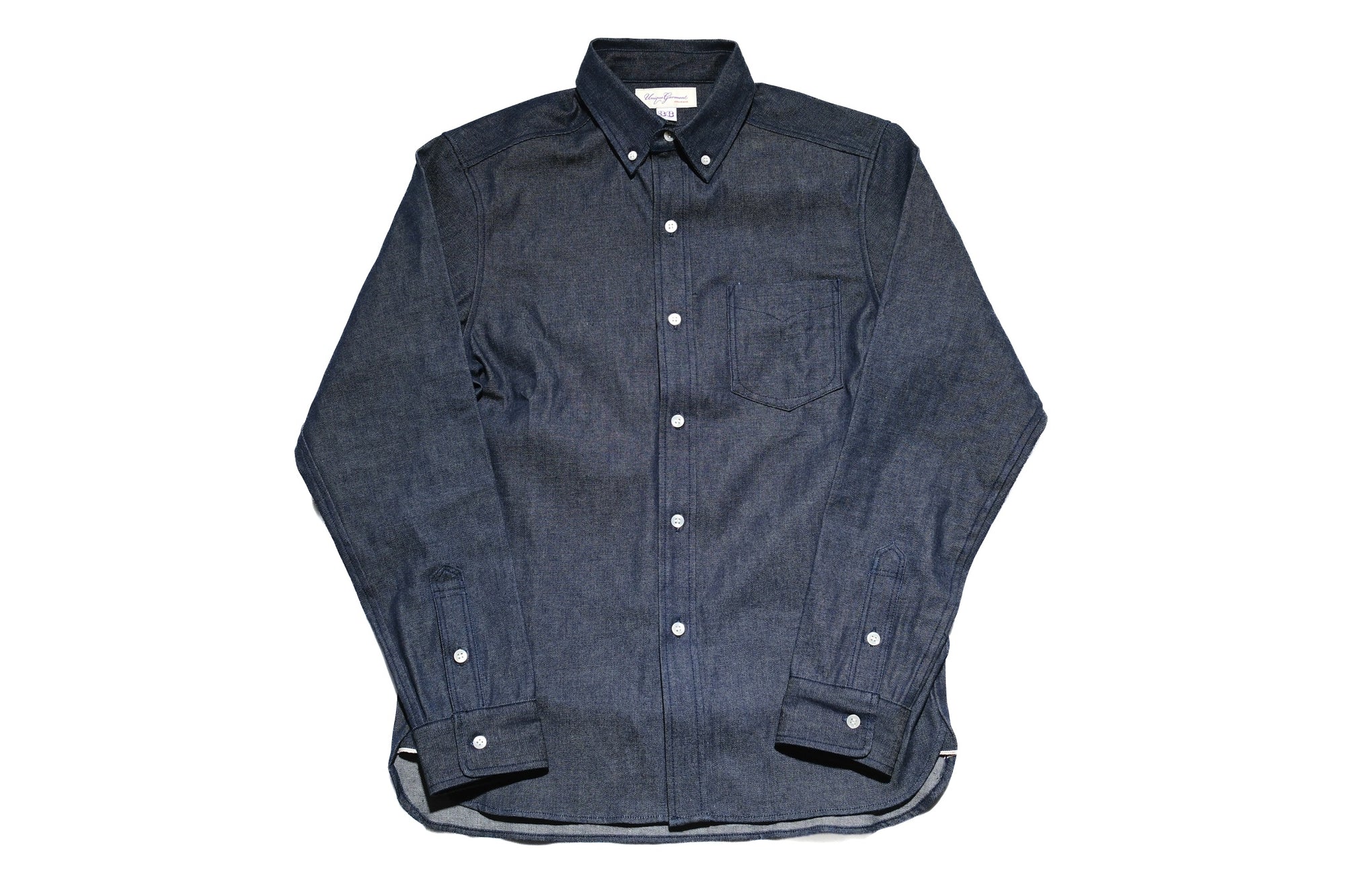 Unique Garment 12oz Selvage Denim 'Gatsby' Oxford Shirt (Grand Indigo)
