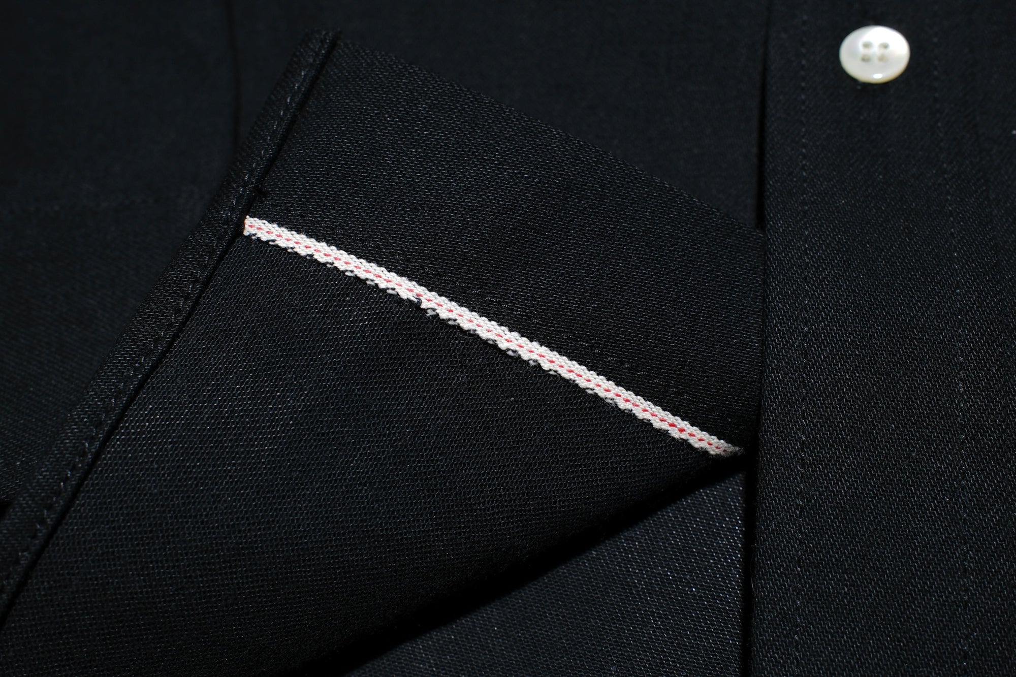 Unique Garment 12oz Selvage Denim 'Gatsby' Oxford Shirt (Solid Black)