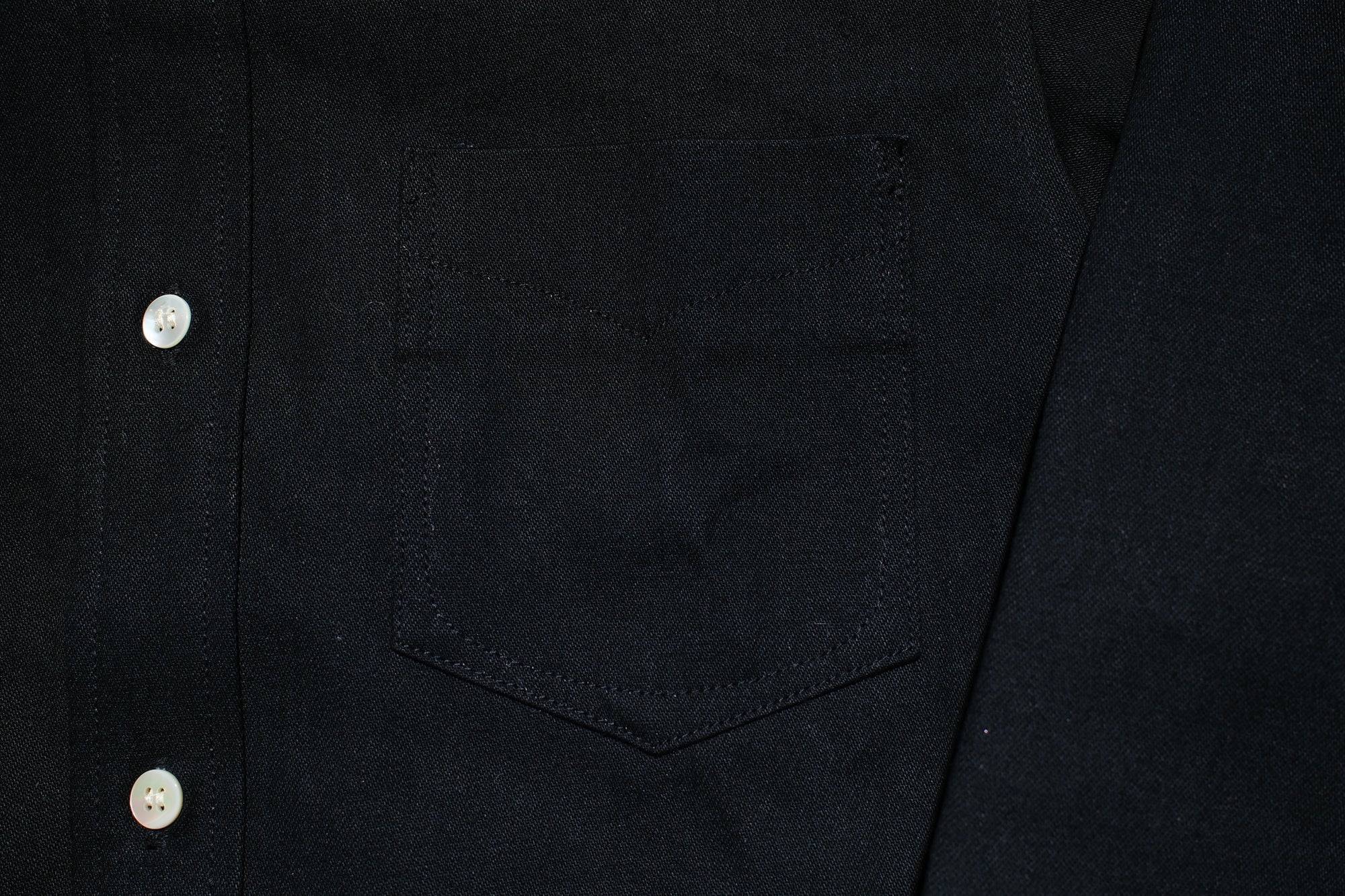 Unique Garment 12oz Selvage Denim 'Gatsby' Oxford Shirt (Solid Black)