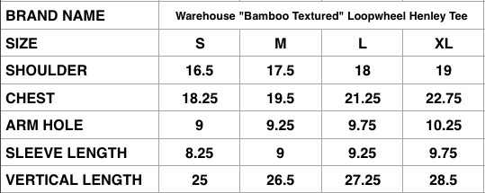 Warehouse "Bamboo Textured" Henley Tee (Oatmeal)