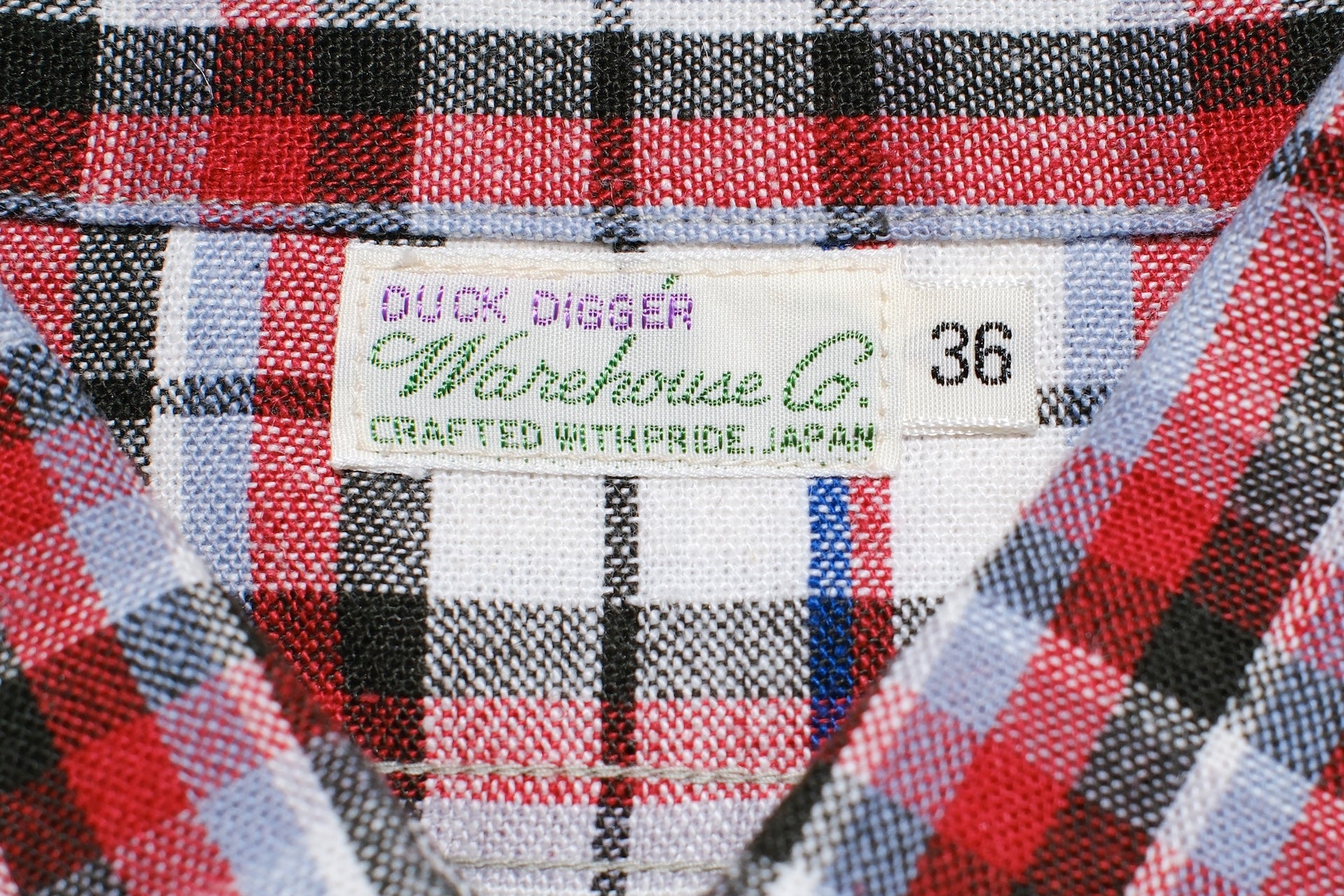 Warehouse 8oz Selvage Cotton/Linen Selvage Plaid S/S Work Shirt (Pinky Red)