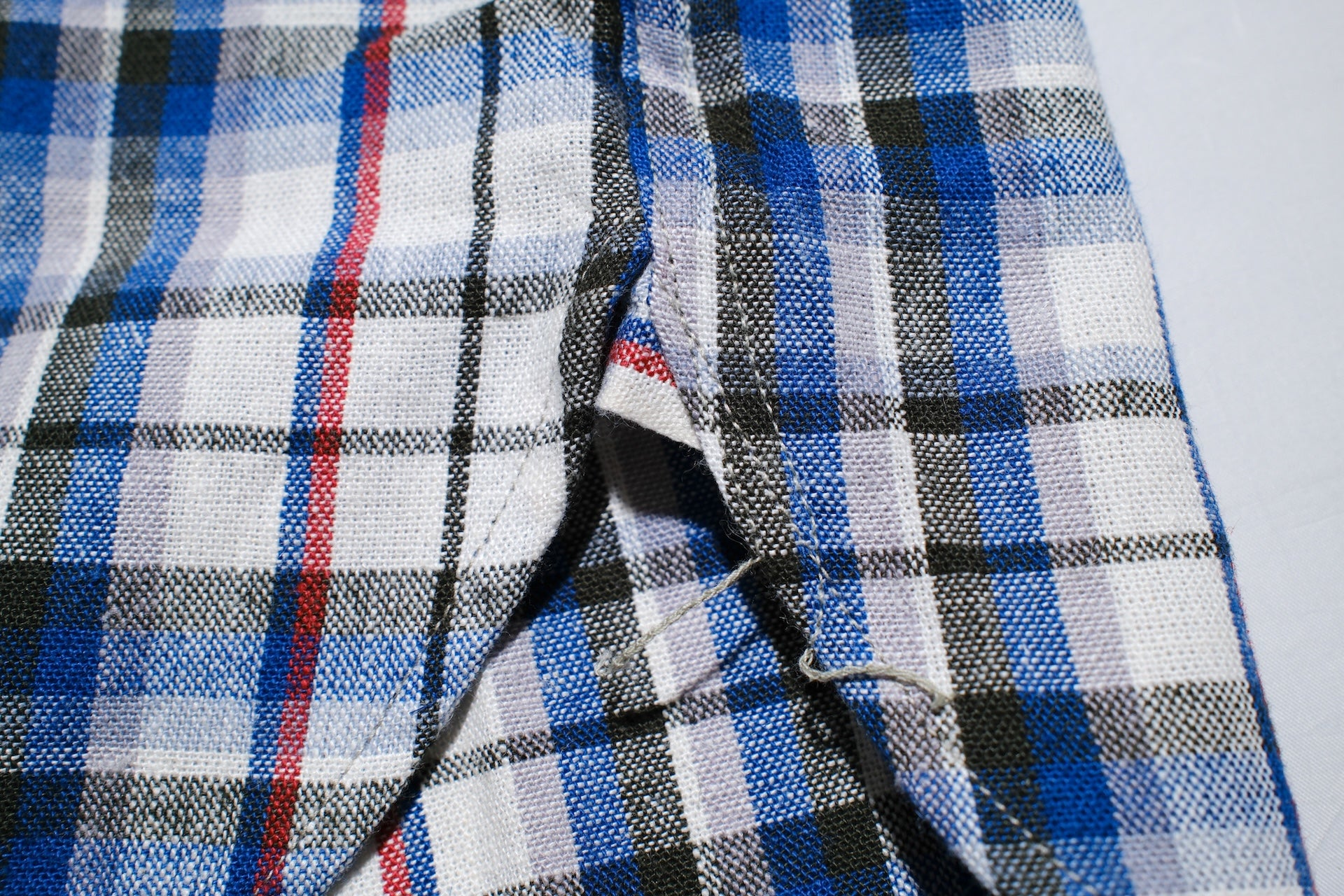 Warehouse 8oz Selvage Cotton/Linen Selvage Plaid S/S Work Shirt (Smoky Blue)