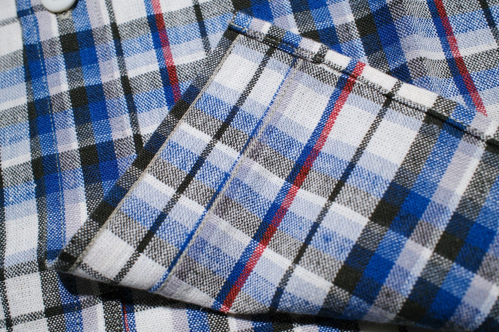 Warehouse 8oz Selvage Cotton/Linen Selvage Plaid S/S Work Shirt (Smoky Blue)