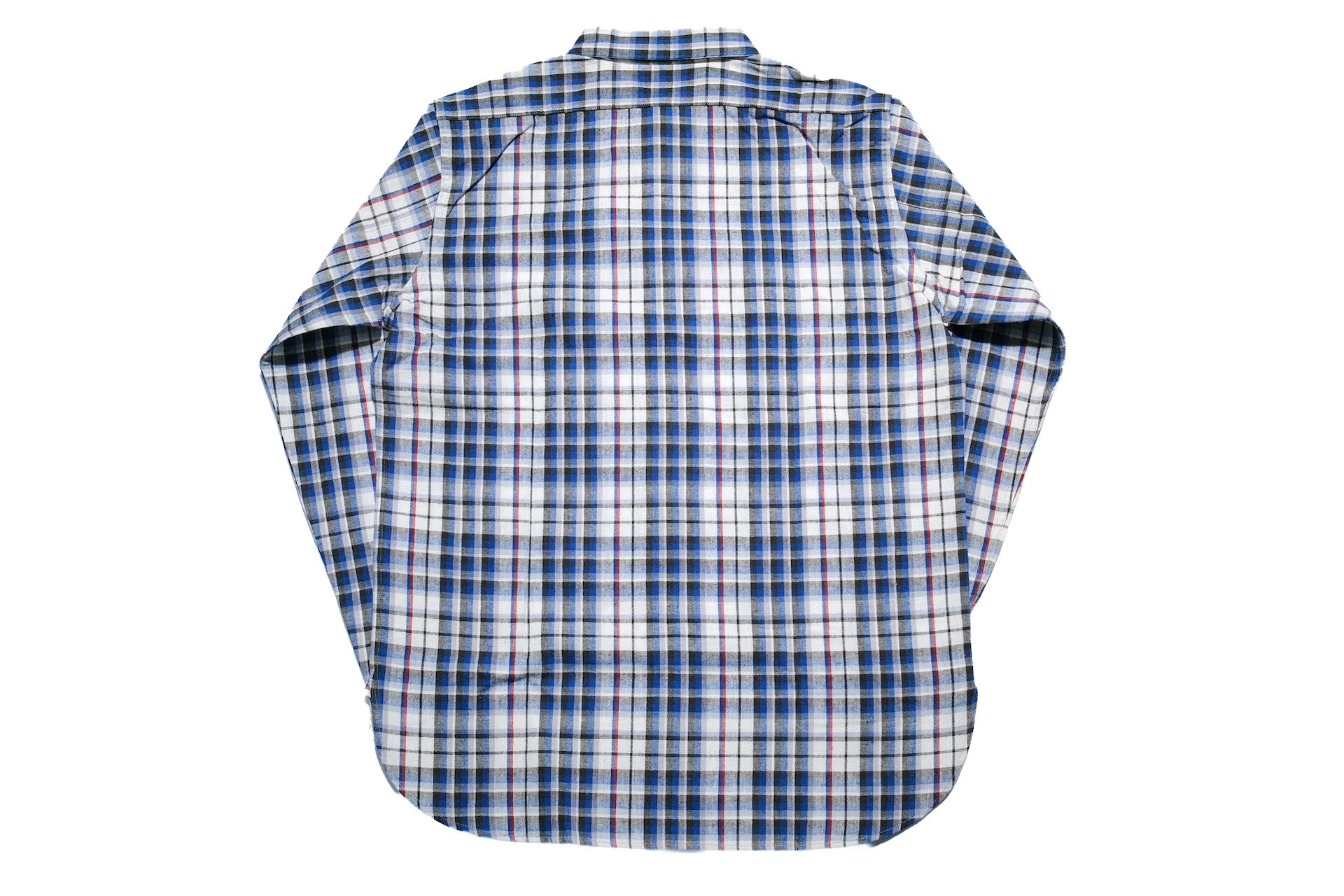 Warehouse 8oz Selvage Cotton/Linen Selvage Plaid L/S Work Shirt (Smoky Blue)