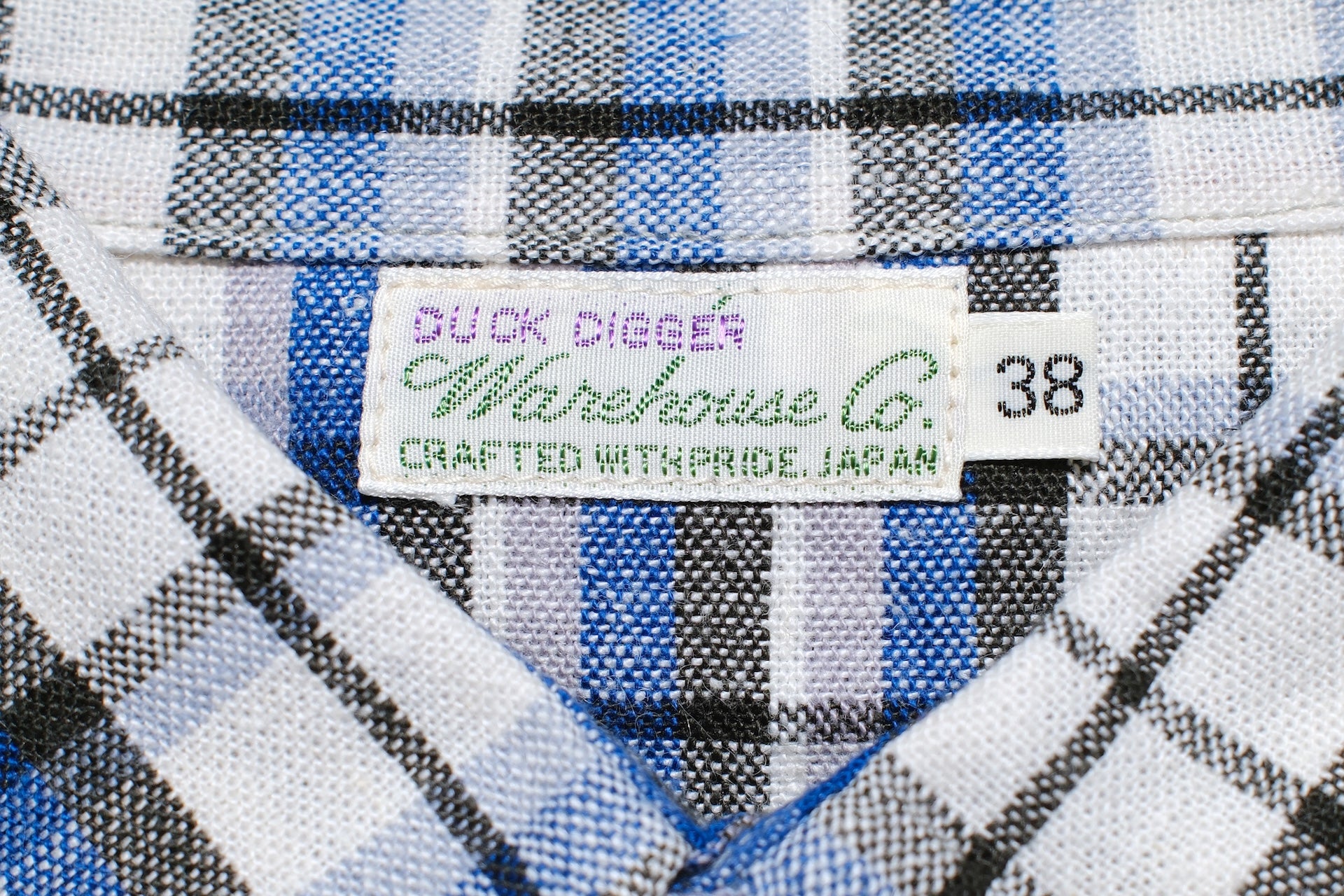 Warehouse 8oz Selvage Cotton/Linen Selvage Plaid L/S Work Shirt (Smoky Blue)