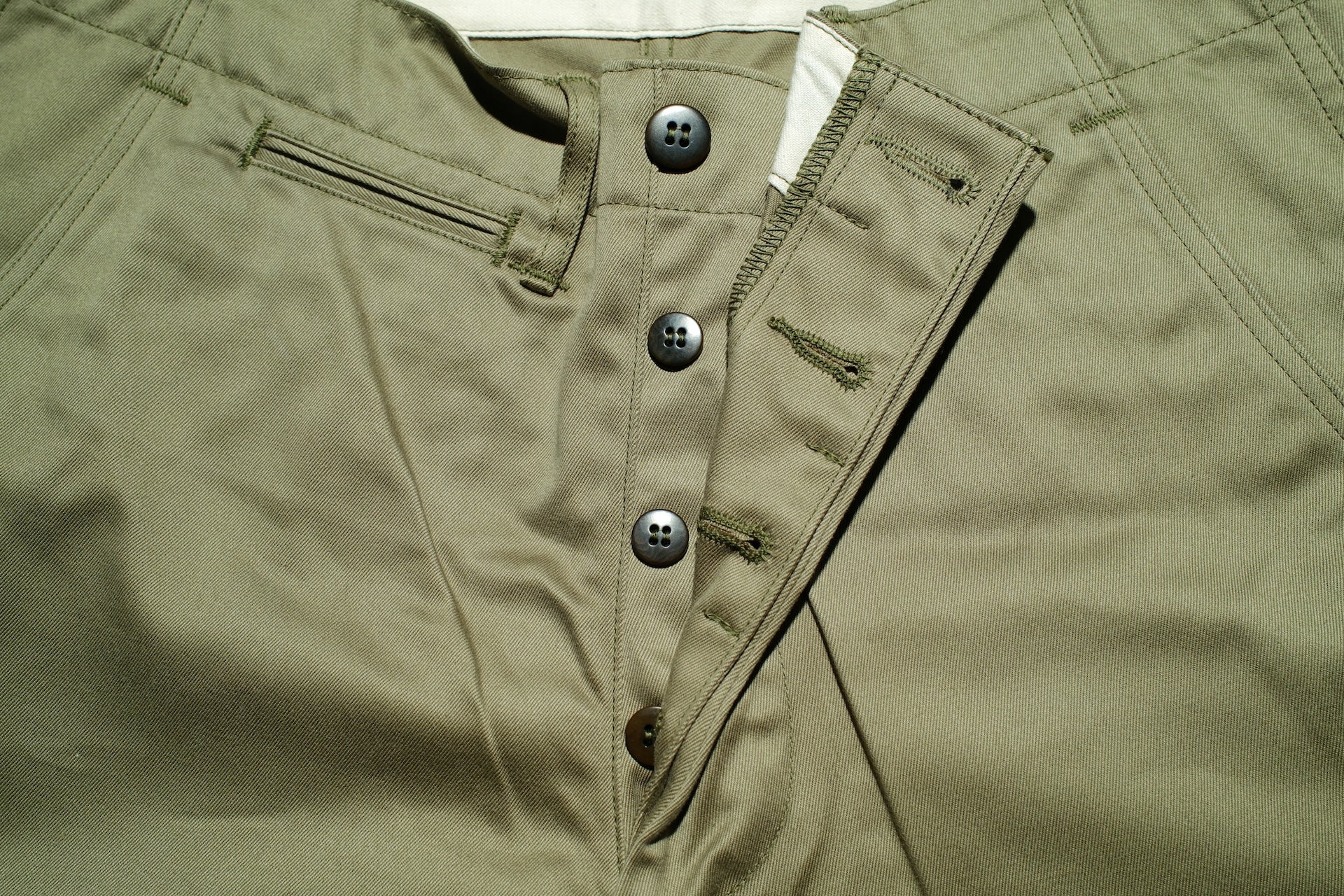 Warehouse Co. 12oz Selvage Weapon Twill West Point Chinos (Vintage Olive)