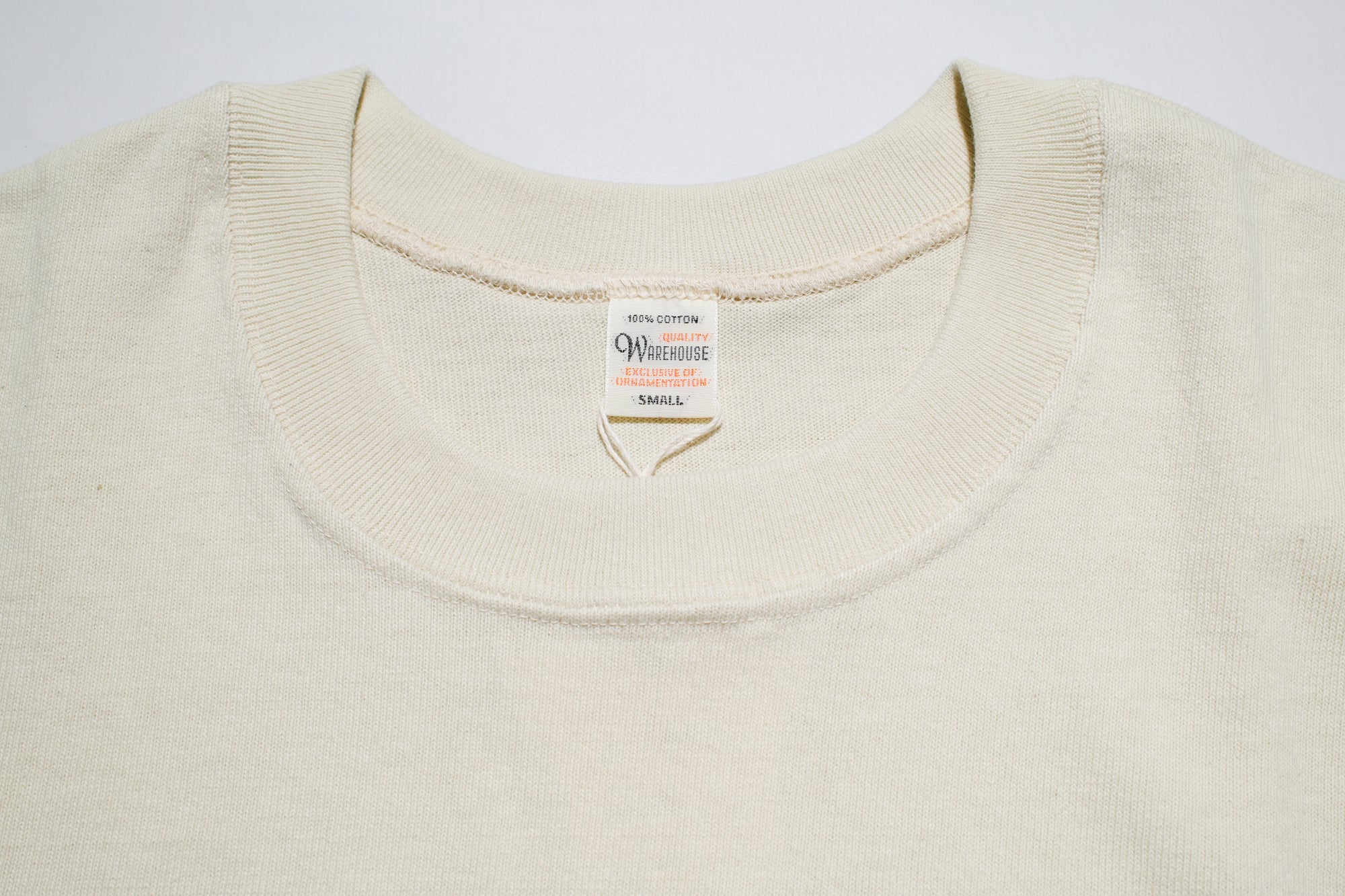 Warehouse Co. 10oz Cotton Knit L/S Plain Sweater (Cream)
