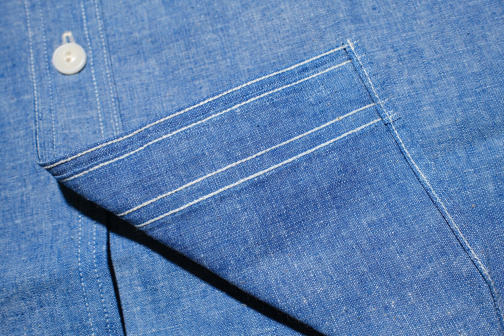 Warehouse Co. 6oz Selvage Chambray "BIG YANK" Work-shirt (Indigo)