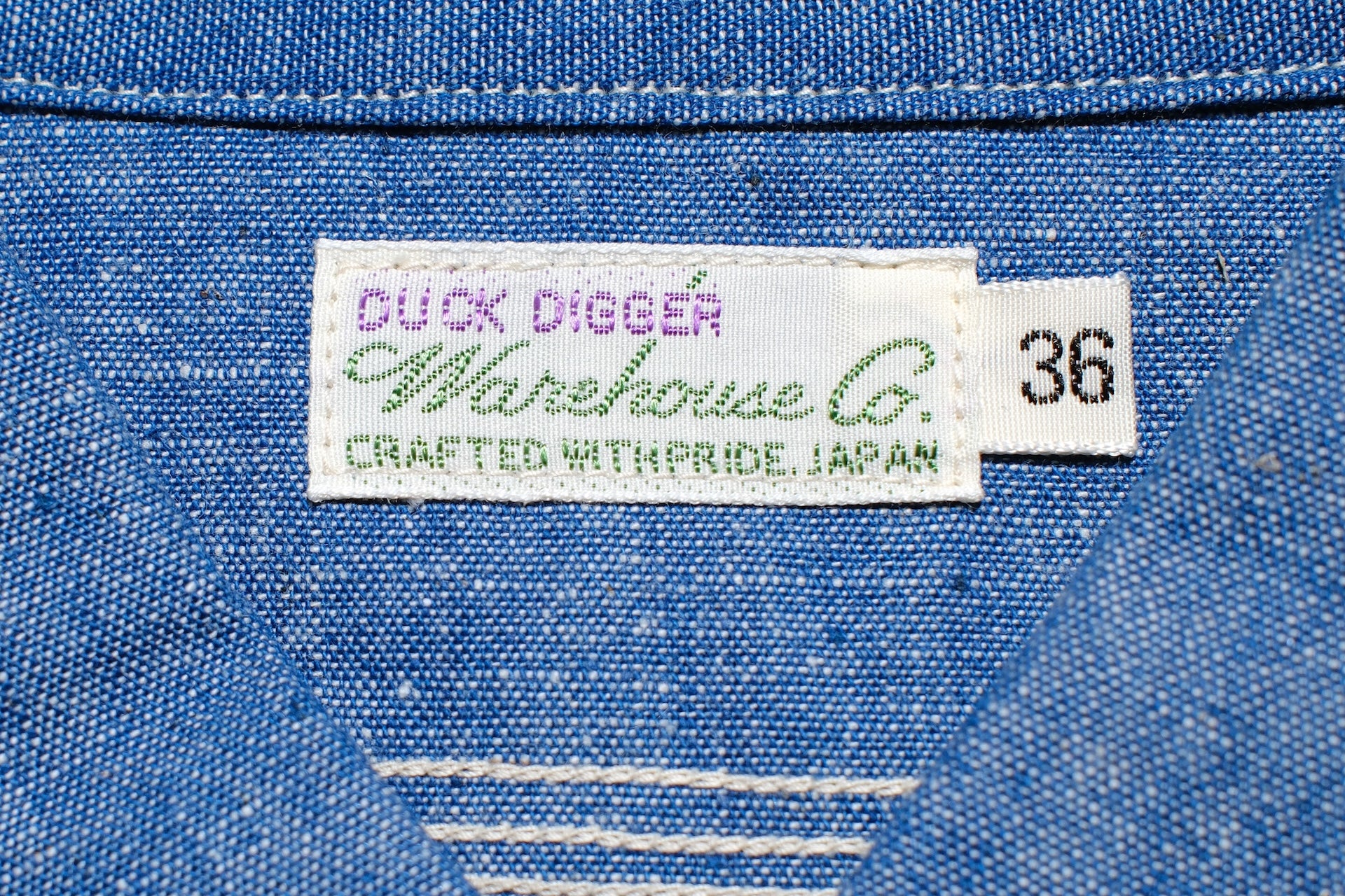 Warehouse Co. 6oz Selvage Chambray "BIG YANK" Work-shirt (Indigo)