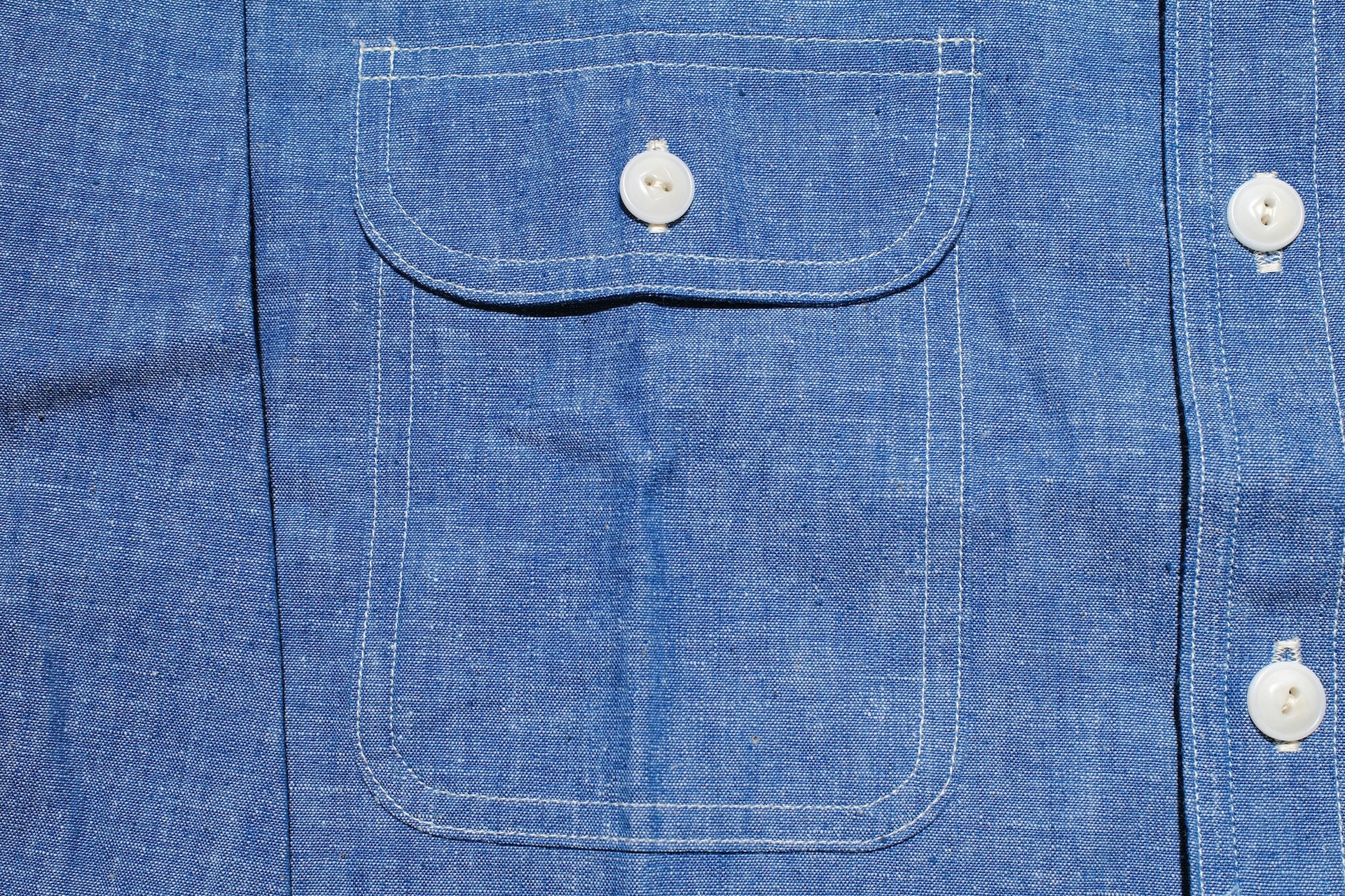 Warehouse Co. 6oz Selvage Chambray "BIG YANK" Work-shirt (Indigo)
