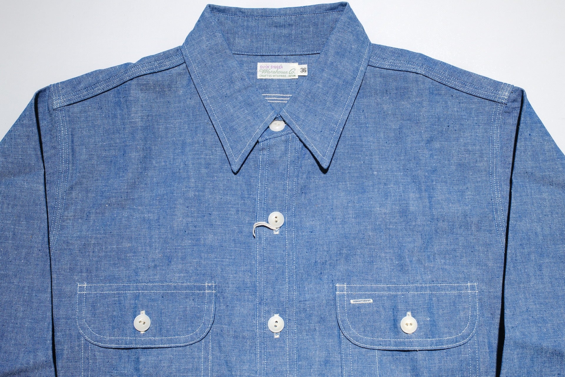 Warehouse Co. 6oz Selvage Chambray "BIG YANK" Work-shirt (Indigo)