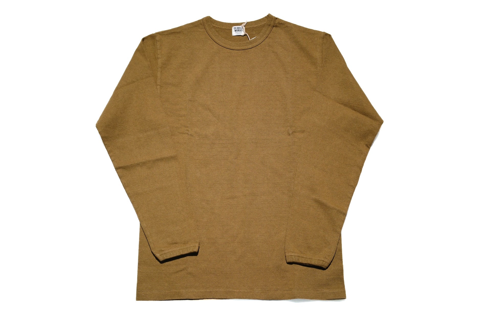 Dubble Works Heavyweight “STAND WHEELER” Loopwheeled L/S Tee (Khaki)