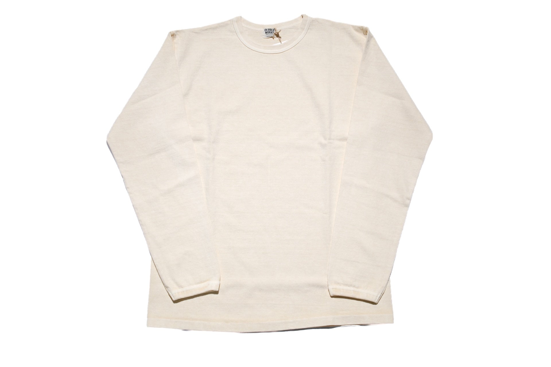 Dubble Works Heavyweight “STAND WHEELER” Pigment-Dyed Loopwheeled L/S Tee (P.D Cream)