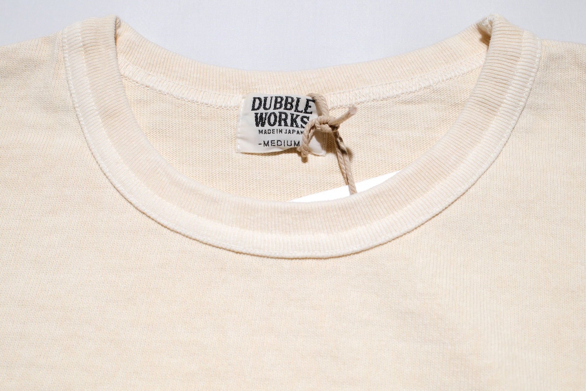 Dubble Works Heavyweight “STAND WHEELER” Pigment-Dyed Loopwheeled L/S Tee (P.D Cream)