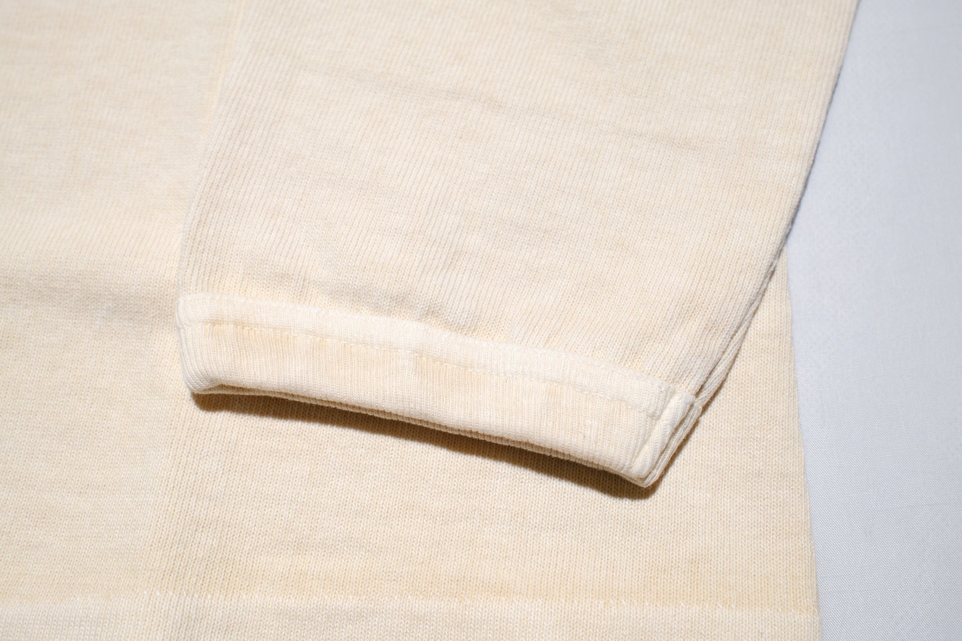 Dubble Works Heavyweight “STAND WHEELER” Pigment-Dyed Loopwheeled L/S Tee (P.D Cream)