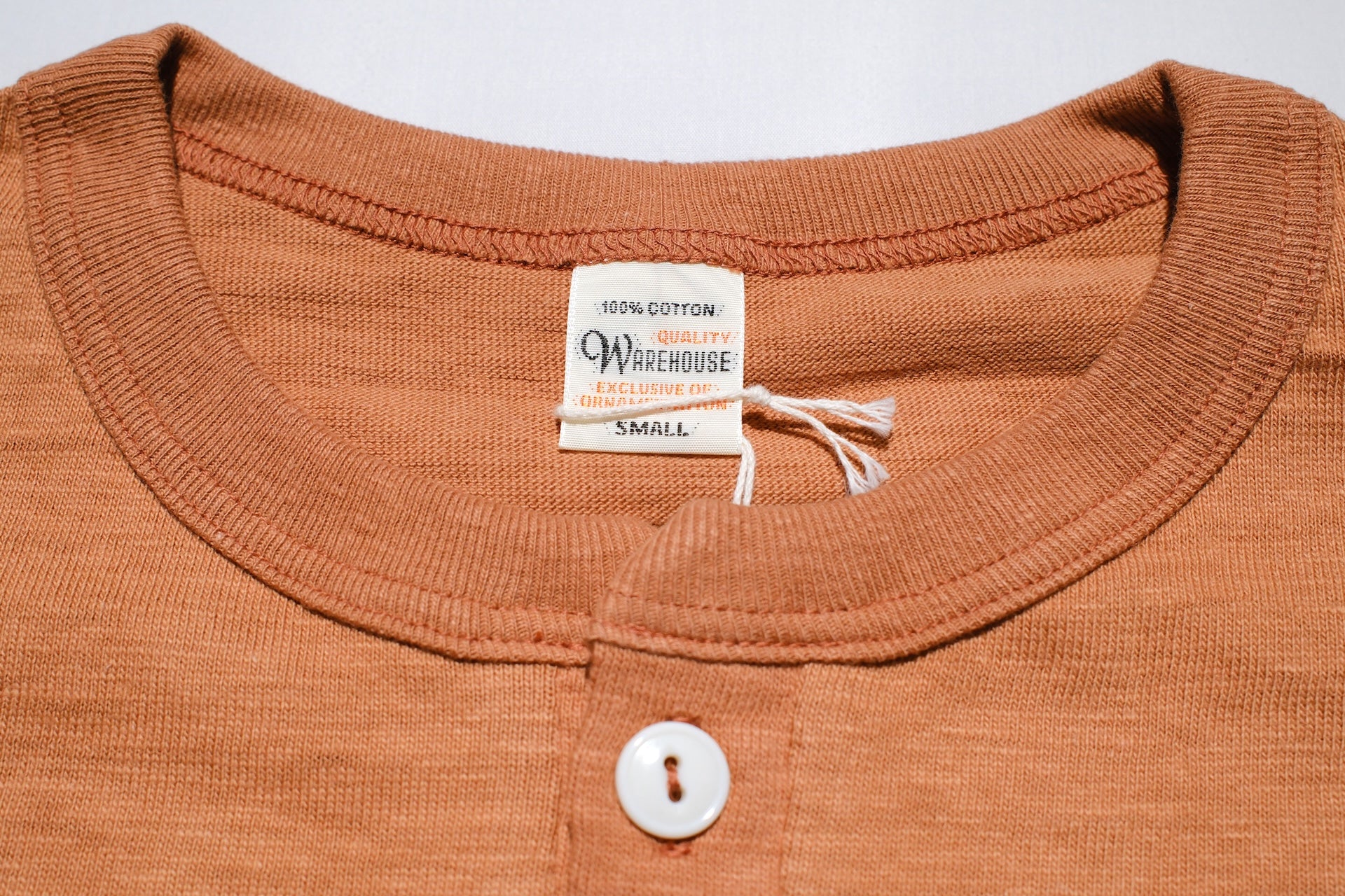 Warehouse 5.5oz "Bamboo Textured" Henley Tee (Dark Salmon)