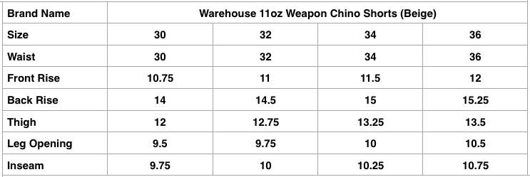 Warehouse 11oz Weapon Chino Shorts (Beige)