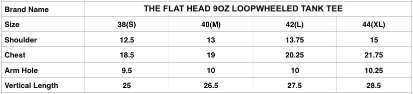 The Flat Head 9oz Loopwheeled Tank Tee (Black)