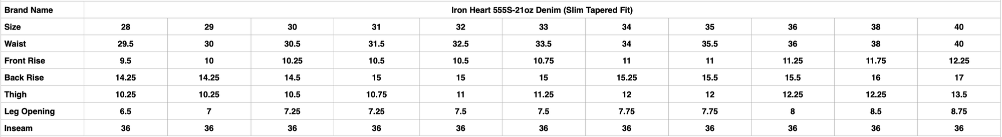 Iron Heart 555S-21oz Denim (Slim Tapered Fit)