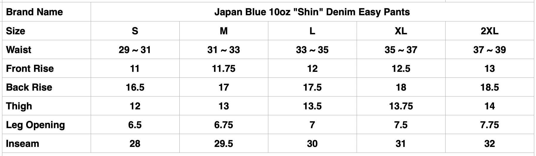 Japan Blue 10oz "Shin" Denim Easy Pants (Genuine Indigo)