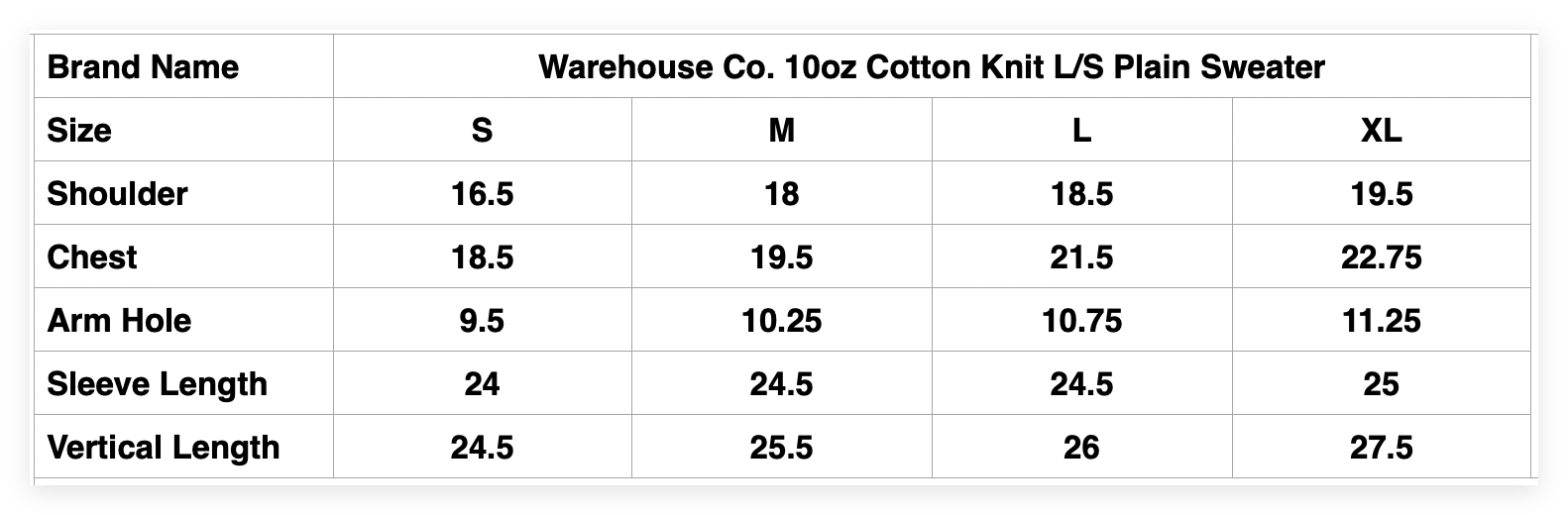 Warehouse Co. 10oz Cotton Knit L/S Plain Sweater (Blue)