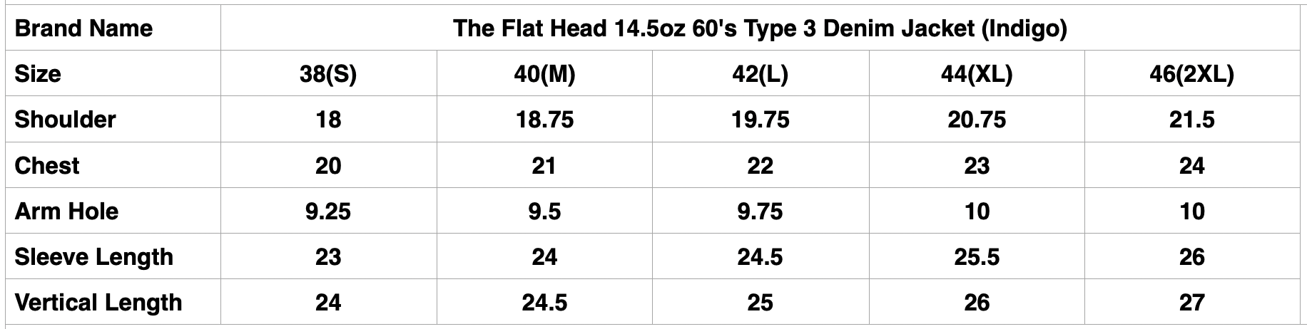 The Flat Head 14.5oz 60's Type 3 Denim Jacket (Indigo)