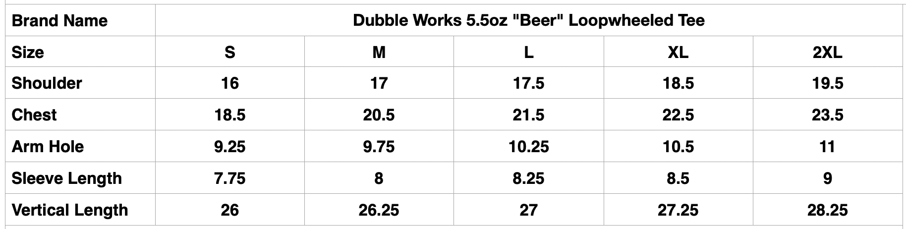 Dubble Works 5.5oz "Beer" Loopwheeled Tee (Pale Yellow)