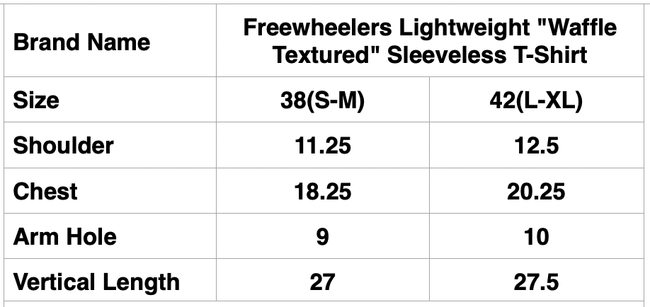 Freewheelers Lightweight "Waffle Textured" Sleeveless T-Shirt (White)