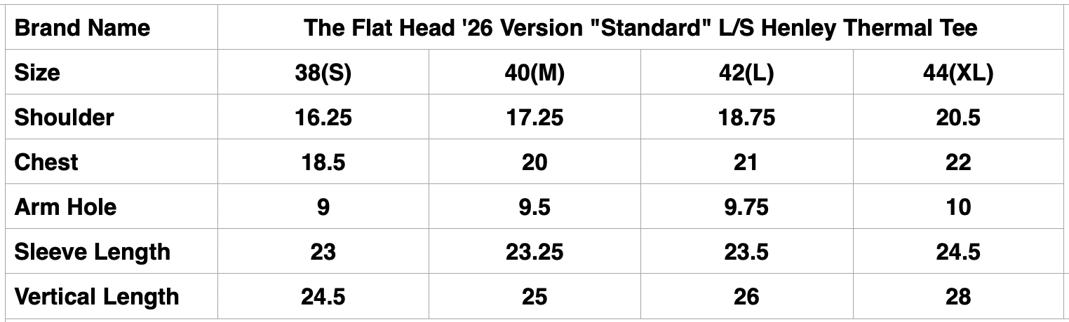 The Flat Head '26 Version "Standard" L/S Henley Thermal Tee (Salmon)