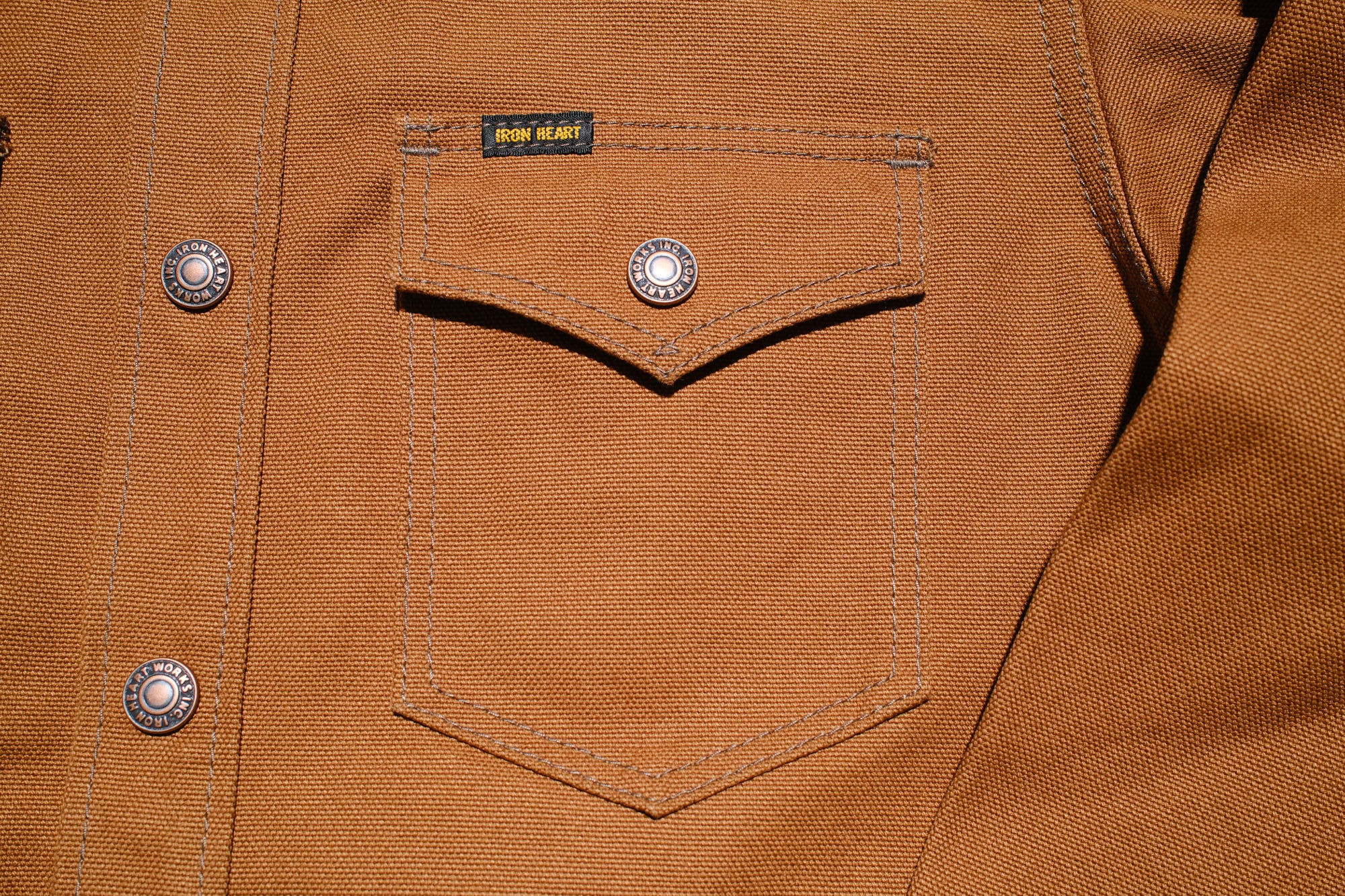Iron Heart 17oz Duck Canvas CPO Jacketed Shirt (Brown)