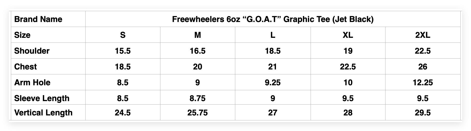 Freewheelers 6oz “G.O.A.T” Graphic Tee (Jet Black)