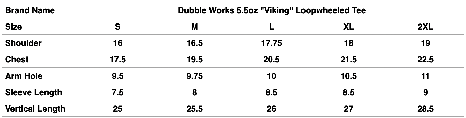 Dubble Works 5.5oz "Viking" Loopwheeled Tee (White)