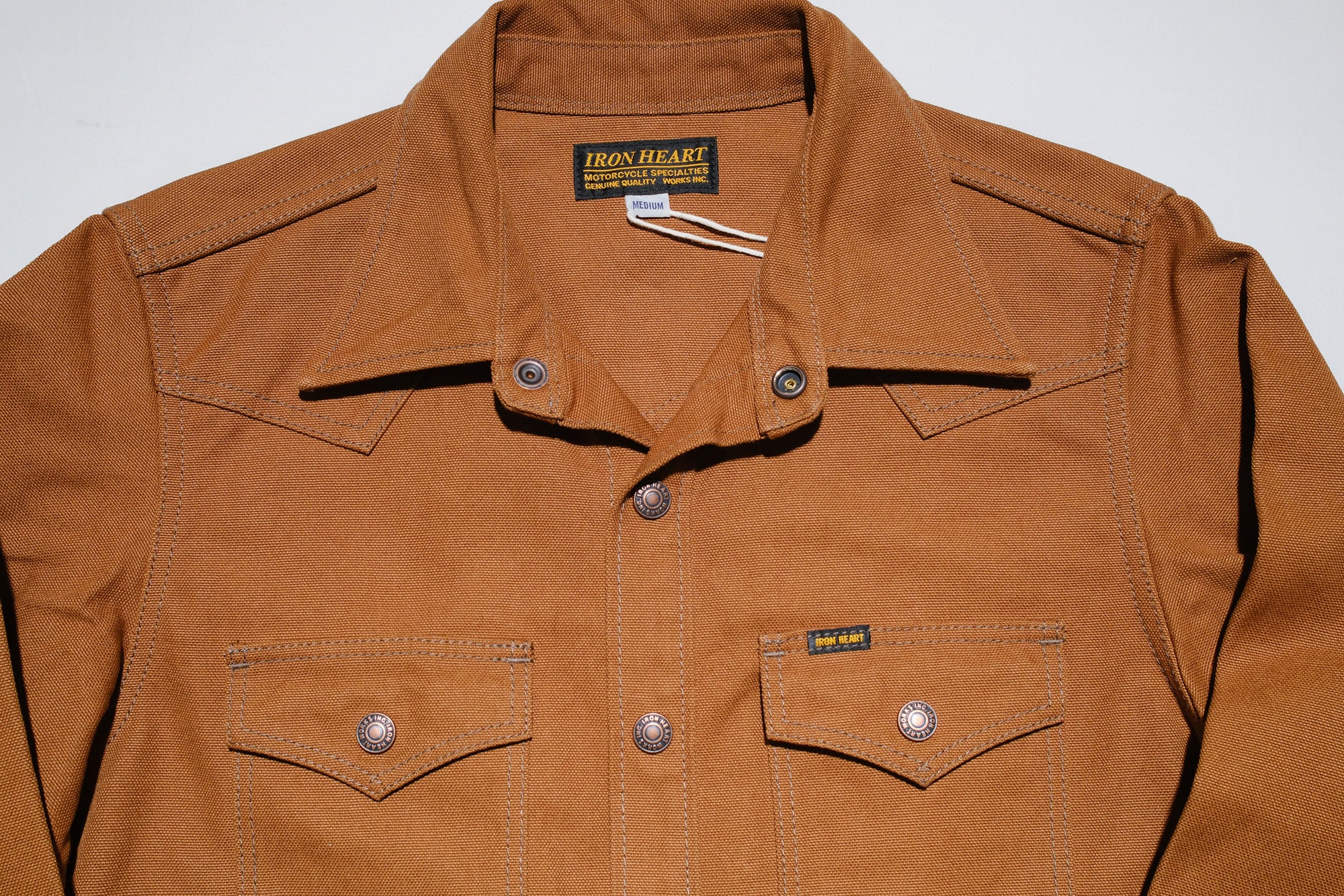 Iron Heart 17oz Duck Canvas CPO Jacketed Shirt (Brown)