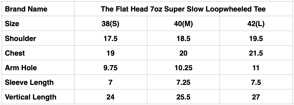 The Flat Head 7oz Super Slow Loopwheeled Tee (Grey)