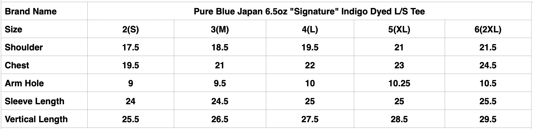 Pure Blue Japan 6.5oz "Signature" Indigo Dyed L/S Tee (Icy Indigo)