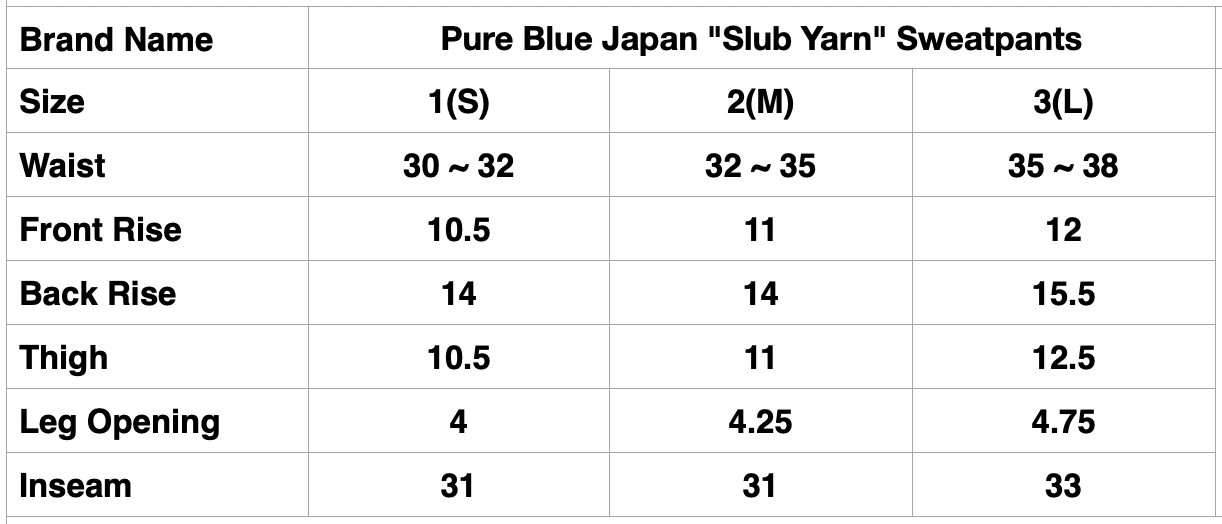 Pure Blue Japan "Slub Yarn" Sweatpants (Grand Indigo)