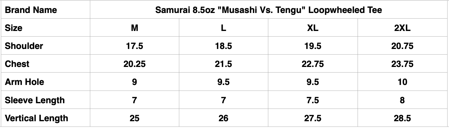 Samurai 8.5oz "Musashi Vs. Tengu" Loopwheeled Tee (Black)