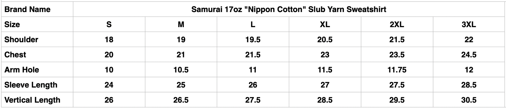 Samurai 17oz "Nippon Cotton" Slub Yarn Sweatshirt (Kuromame)