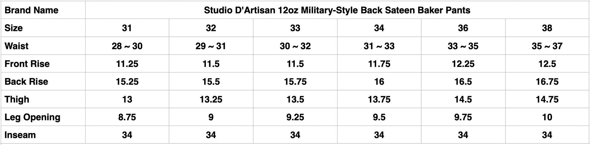 Studio D'Artisan 12oz Military-Style Back Sateen Baker Pants (Charcoal Black)