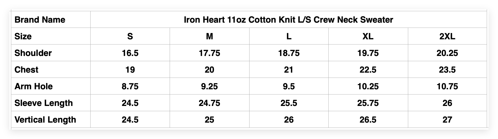 Iron Heart 11oz Cotton Knit L/S Crew Neck Sweater (Cream)