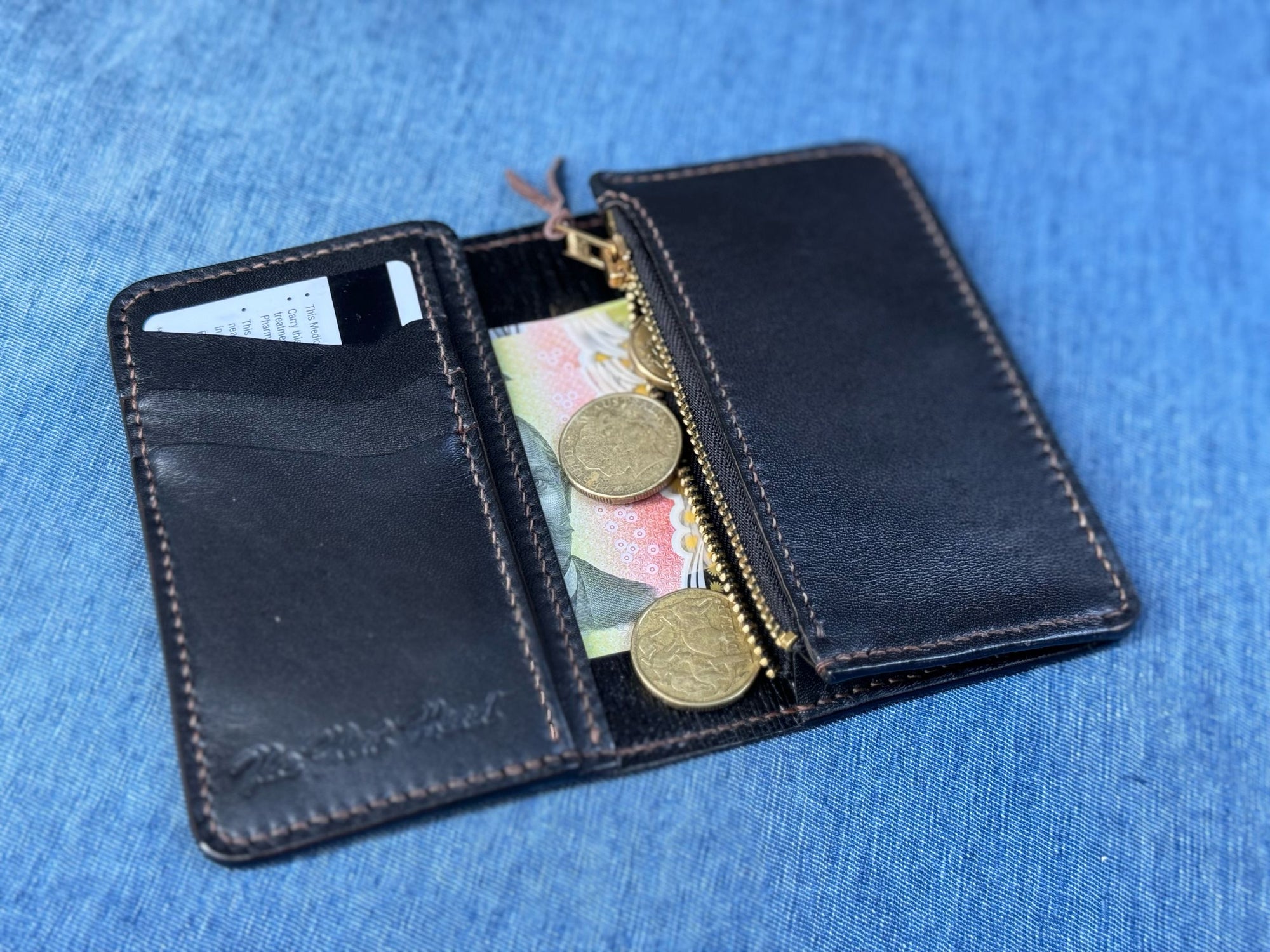 The Flat Head Horesbutt "Simplified" Mini Wallet (Black Teacore)