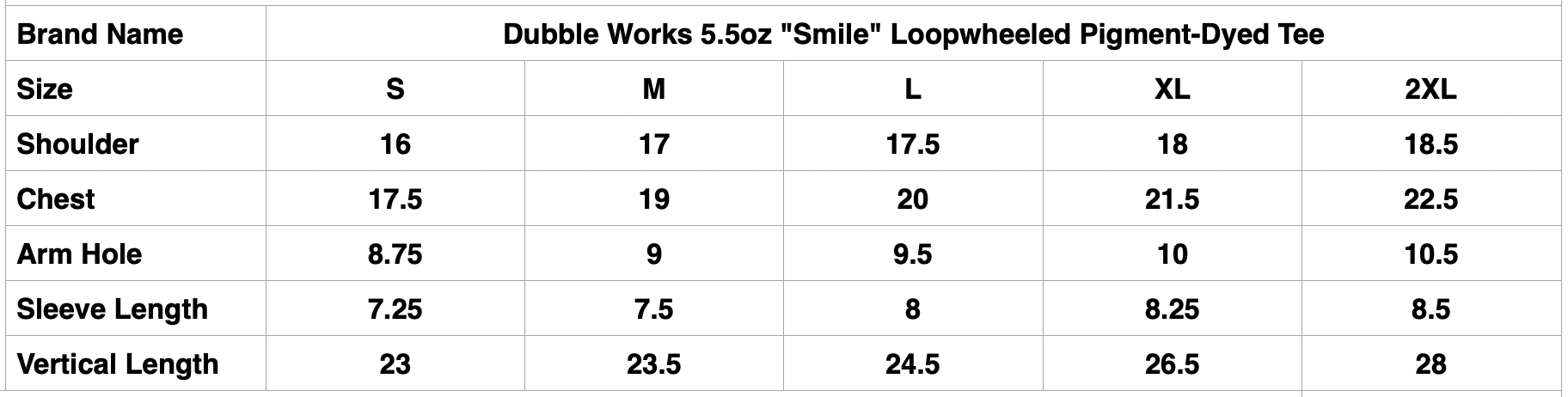 Dubble Works 5.5oz "Smile" Loopwheeled Pigment-Dyed Tee (Sumi Black)